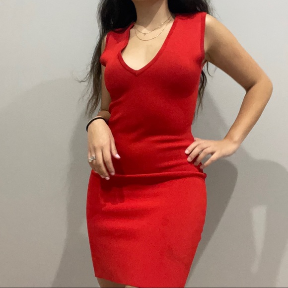 Yigal Azrouel Dresses & Skirts - Yigal Azrouel Red Color Block Mini Wool Dress